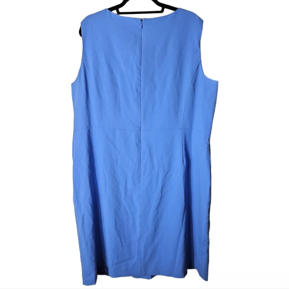 Kasper Women's Sleeveless Blue Snap-Front Sheath Dress Plus Size 22W